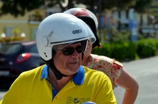 Kurze Pause, bevor die Vespa-Tour weiter geht